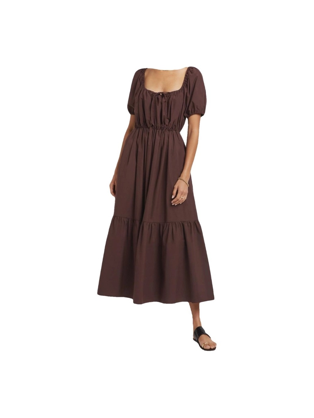 Matteau draw chord midi dress brown size 1 brand new never worn Carob color